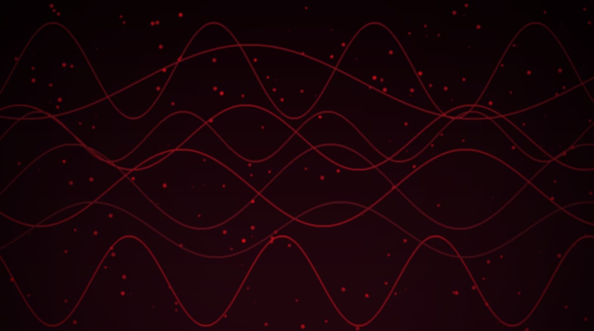 Abstract red-themed AI customer service image