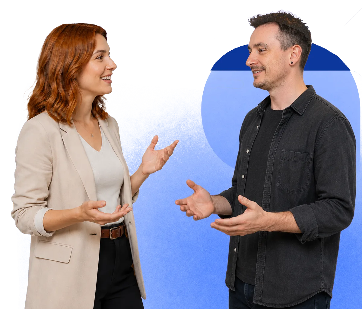 Two colleagues chatting
