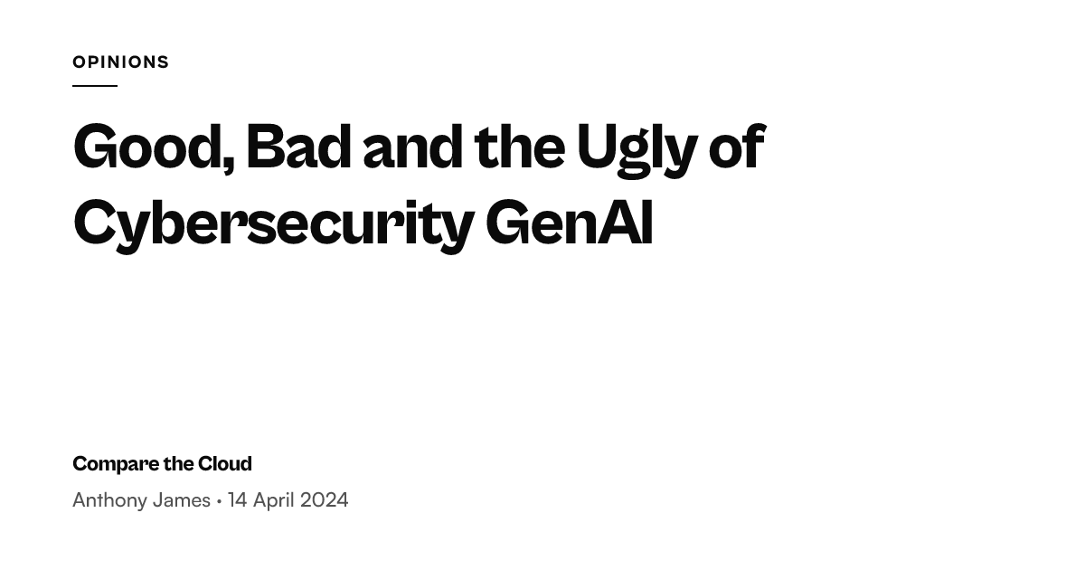 Generative AI risks and benefits in cybersecurity — Compare the Cloud