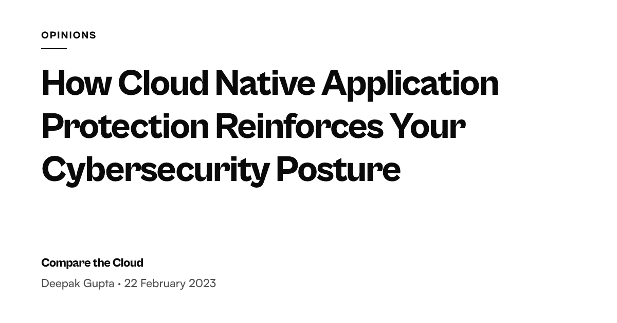 Cloud Native Application Protection for Security — Compare the Cloud