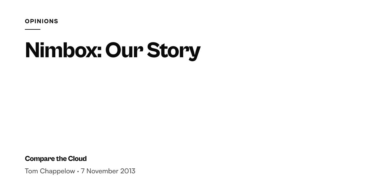 Nimbox cloud storage and security company journey — Compare the Cloud