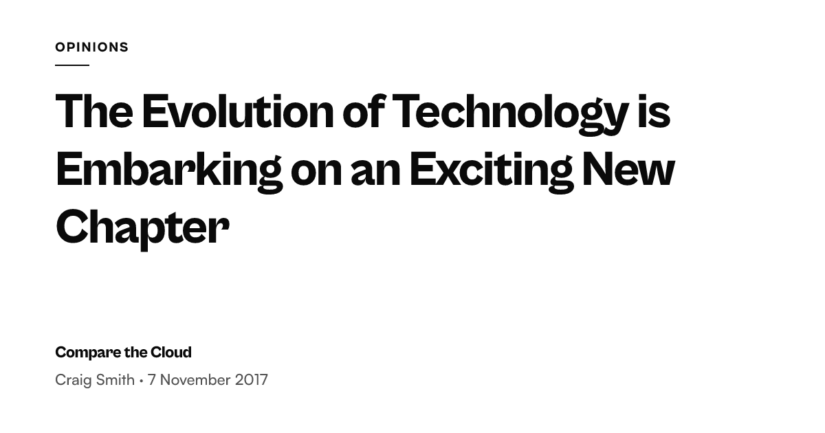 The Next Chapter in Business Technology Evolution — Compare the Cloud