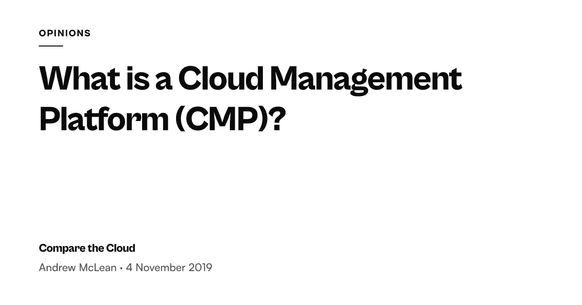 What is a Cloud Management Platform (CMP)? — Compare the Cloud